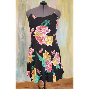 XXL Floral SLIP DRESS Black Pink Orange Babydoll‎ Camisole Hawaiian COSTUME 2X